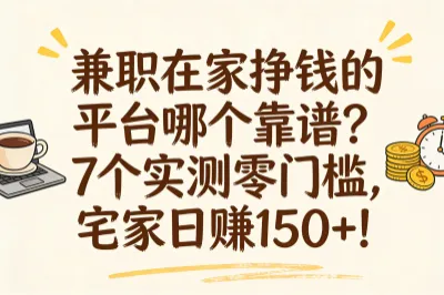 兼职在家挣钱的平台哪个靠谱？7个实测零门槛，宅家日赚150+！