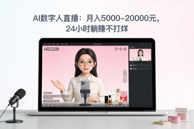AI数字人直播:月入5000-20000元,24小时躺赚不打烊