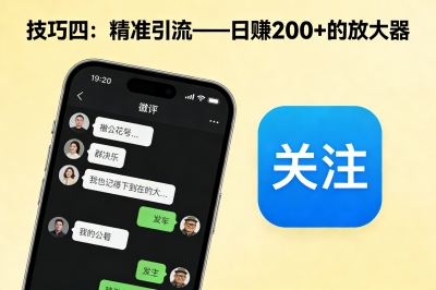 精准引流——日赚200+的放大器