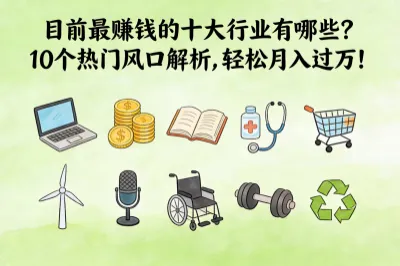 目前最赚钱的十大行业有哪些？10个热门风口解析，轻松月入过万！
