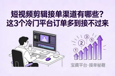 短视频剪辑接单渠道有哪些？这3个冷门平台订单多到接不过来