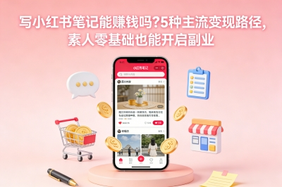 写小红书笔记能赚钱吗?5种主流变现路径,素人零基础也能开启副业