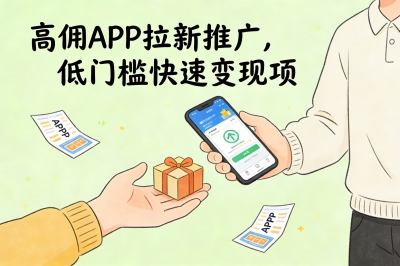 高佣APP拉新推广，低门槛快速变现项