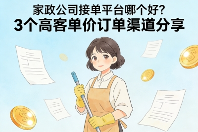 家政公司接单平台哪个好？3个高客单价订单渠道分享