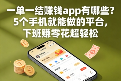 一单一结赚钱app有哪些?5个手机就能做的平台,下班赚零花超轻松