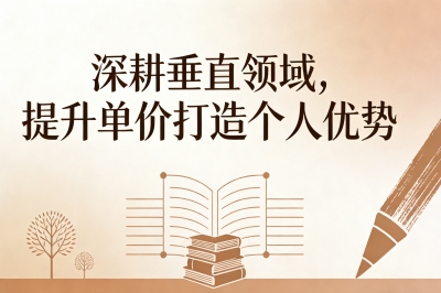 深耕垂直领域,提升单价打造个人优势