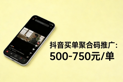 抖音买单聚合码推广：500-750元/单