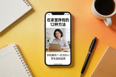 在家里挣钱的12种方法!手机就能操作,一天300+,学生宝妈都适合!