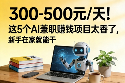 300-500元/天!这5个ai兼职赚钱项目太香了,新手在家就能干