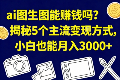 ai图生图能赚钱吗?揭秘5个主流变现方式,小白也能月入3000+