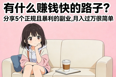 有什么赚钱快的路子?分享5个正规且暴利的副业,月入过万很简单