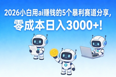 零成本日入3000+!怎么用ai赚钱?2026小白必看的5个暴利赛道