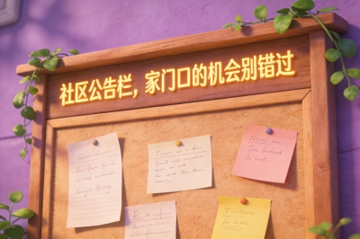 社区公告栏，家门口的机会别错过