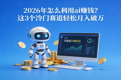 抓住红利期! 2026年怎么利用ai赚钱?这3个冷门赛道轻松月入破万