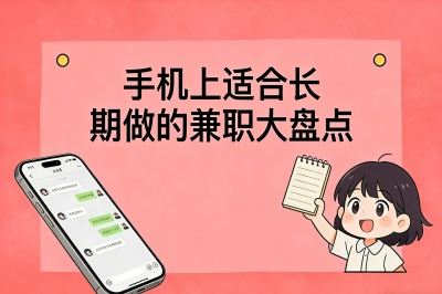 手机上适合长期做的兼职大盘点!这些日赚100+的项目,小白也能上手