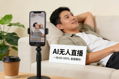 AI无人直播：一场100-500元，躺着赚钱！