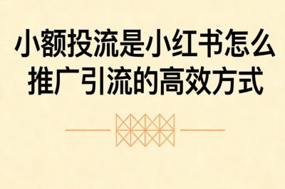 小额投流是小红书怎么推广引流的高效方式