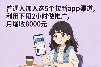 普通人加入这5个拉新app渠道,利用下班2小时做推广,月增收8000元