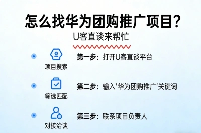怎么找华为团购推广项目？U客直谈来帮忙