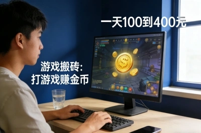 游戏搬砖：打游戏赚金币，一天100到400元