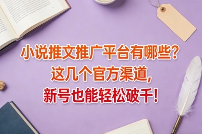 小说推文推广平台有哪些?这几个官方渠道,新号也能轻松破千!