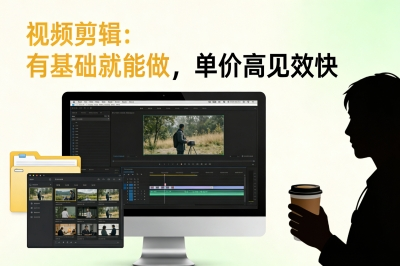 视频剪辑:有基础就能做,单价高见效快