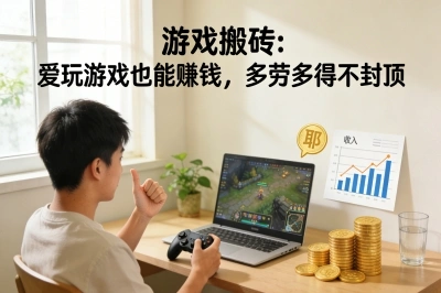 游戏搬砖:爱玩游戏也能赚钱,多劳多得不封顶