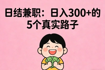 有什么日结的兼职?日入300+的5个路子,今天做今天拿钱,真实可做