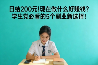 日结200元!现在做什么好赚钱?学生党必看的5个副业新选择!