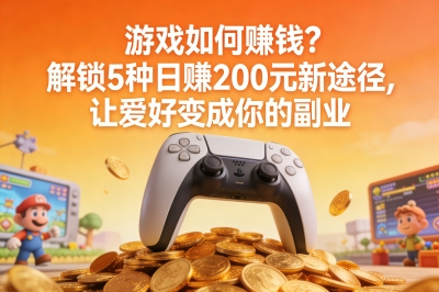 游戏如何赚钱?解锁5种日赚200元新途径,让爱好变成你的副业