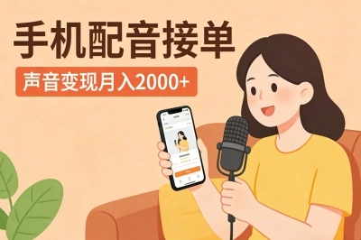 手机配音接单，声音变现月入2000+