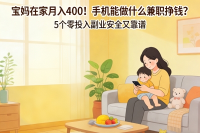宝妈在家月入4000!手机能做什么兼职挣钱?5个零投入副业安全又靠谱
