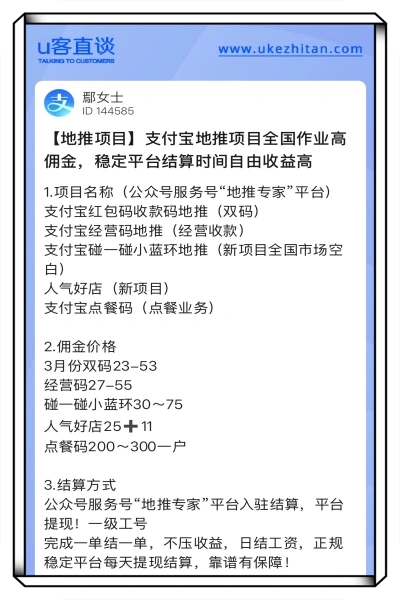 支付宝地推项目