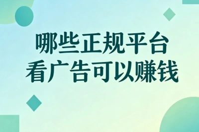 副业分享!哪些正规平台看广告可以赚钱?碎片时间轻松赚