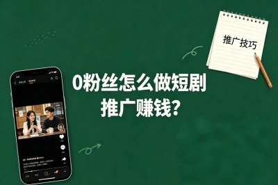 0粉丝怎么做短剧推广赚钱?