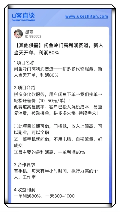 闲鱼冷门高利润赛道