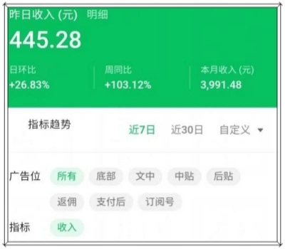 昨日收入明细