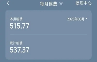 每月稿费
