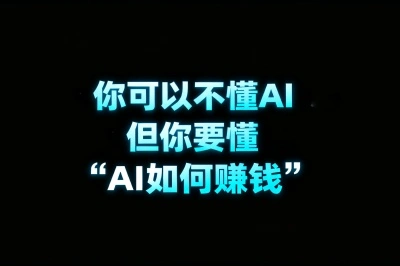 你可以不懂AI 但你要懂“AI如何赚钱”