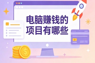 电脑赚钱的项目有哪些?2026靠谱副业盘点,新手在家就能上手