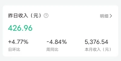 昨日收入