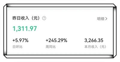 昨日收入