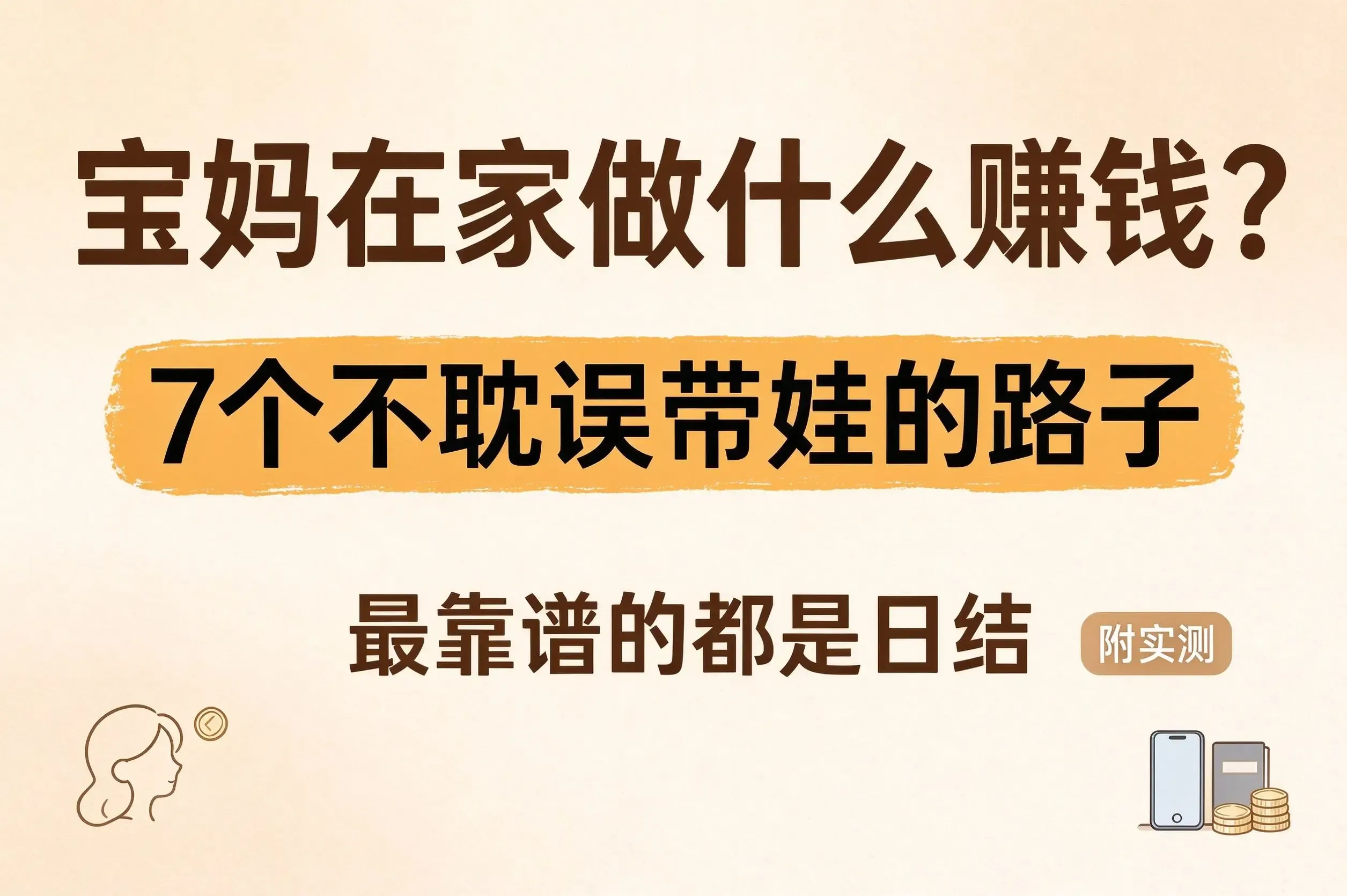 宝妈在家做什么赚钱?7个不耽误带娃的路子,最靠谱的都是日结(附实测)