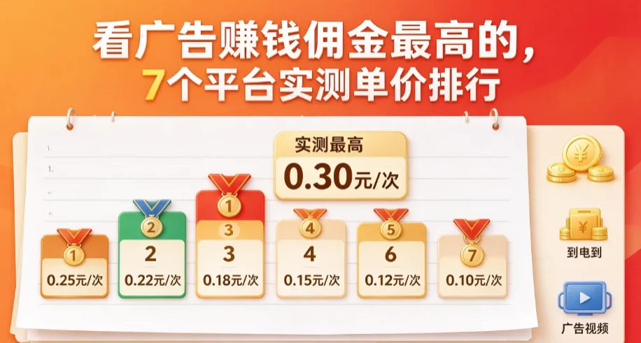 看广告赚钱佣金最高的,7 个平台实测单价排行