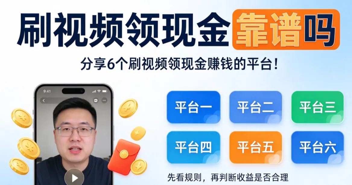 刷视频领现金靠谱吗，分享6个刷视频领现金赚钱的平台！