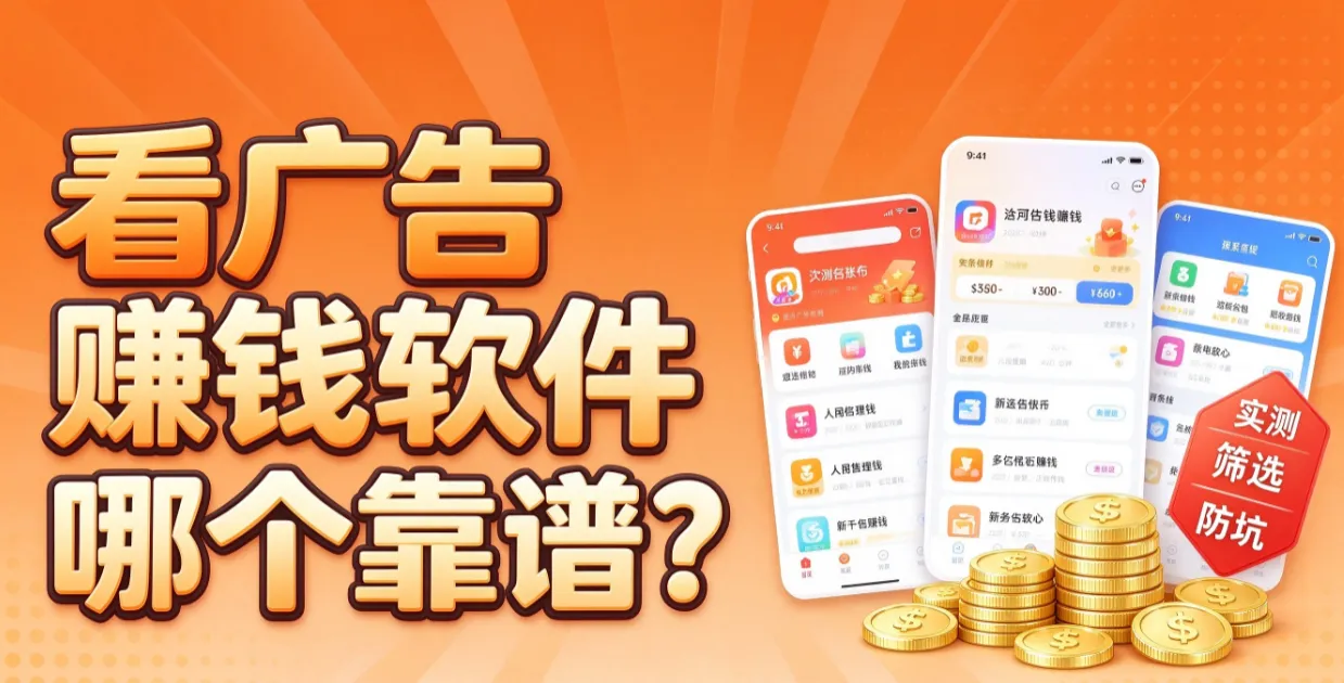 看广告赚钱软件哪个靠谱?这5个看广告赚钱配图