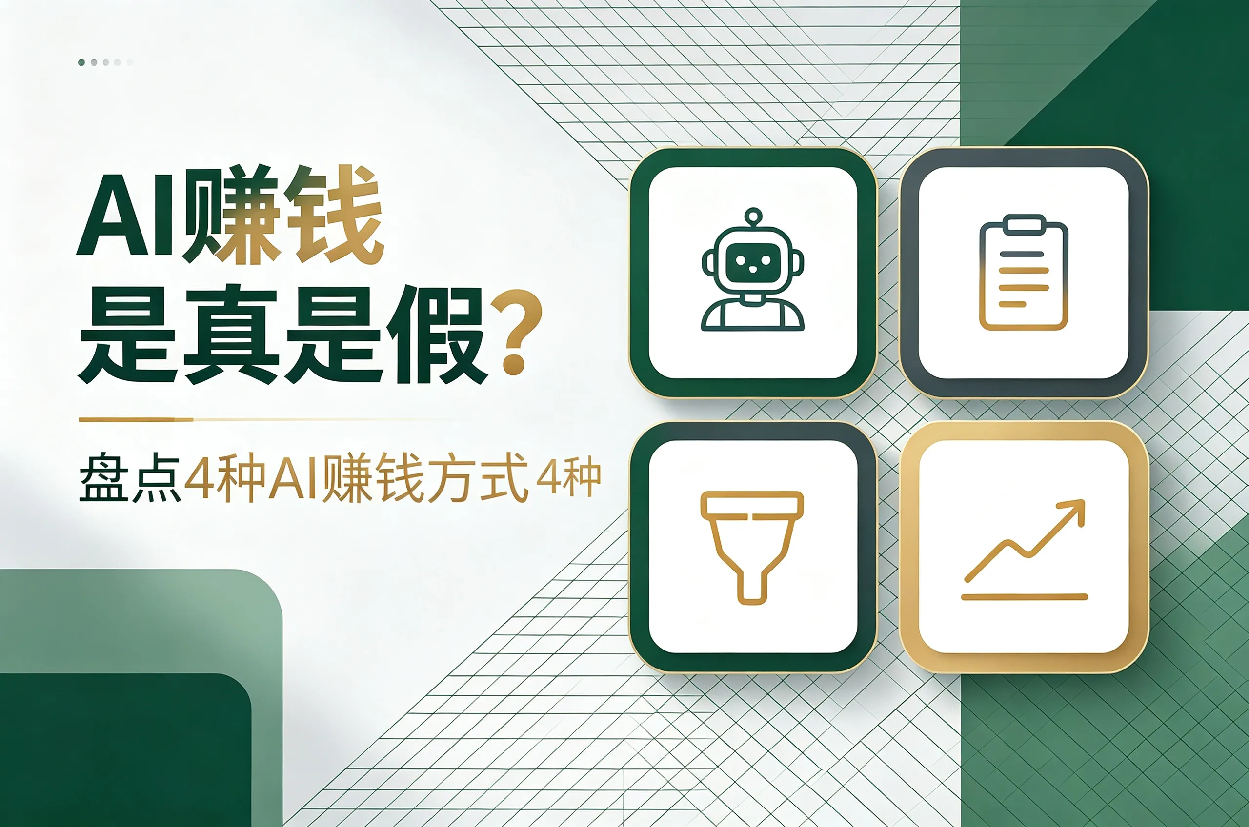 ai赚钱是真是假？盘点4种ai赚钱方式，小白也能轻松上手！