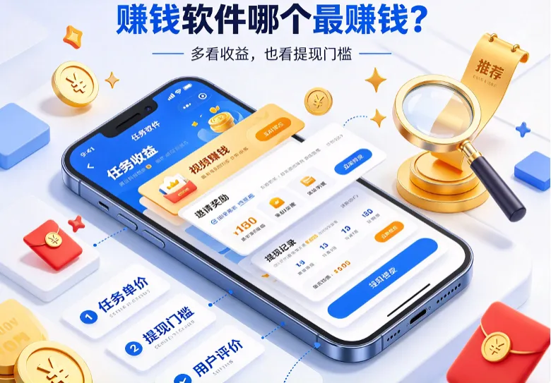 赚钱软件哪个最赚钱？排了5个比时薪，一小时差出20块！