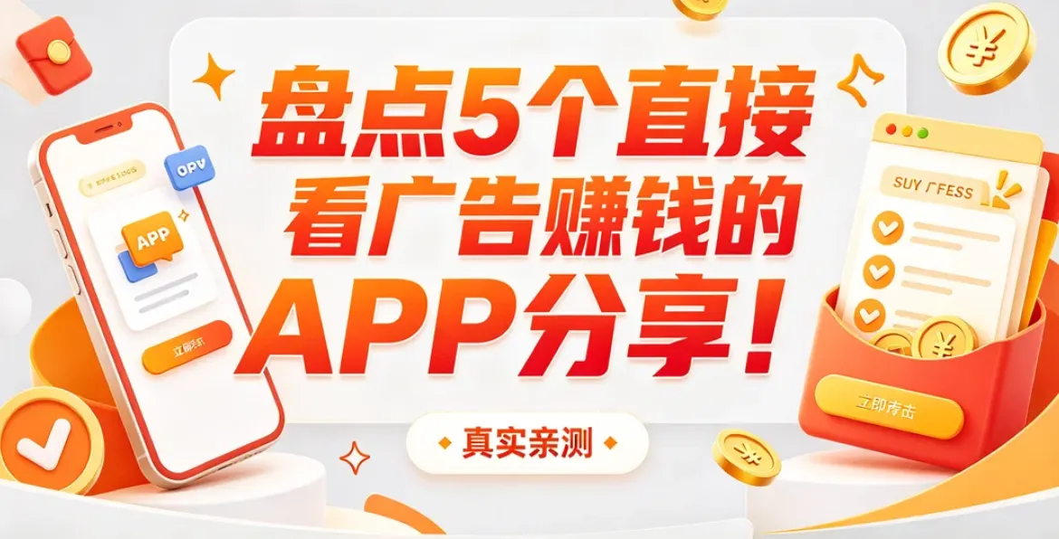 有哪些看广告赚钱的APP提现秒到?盘点5配图