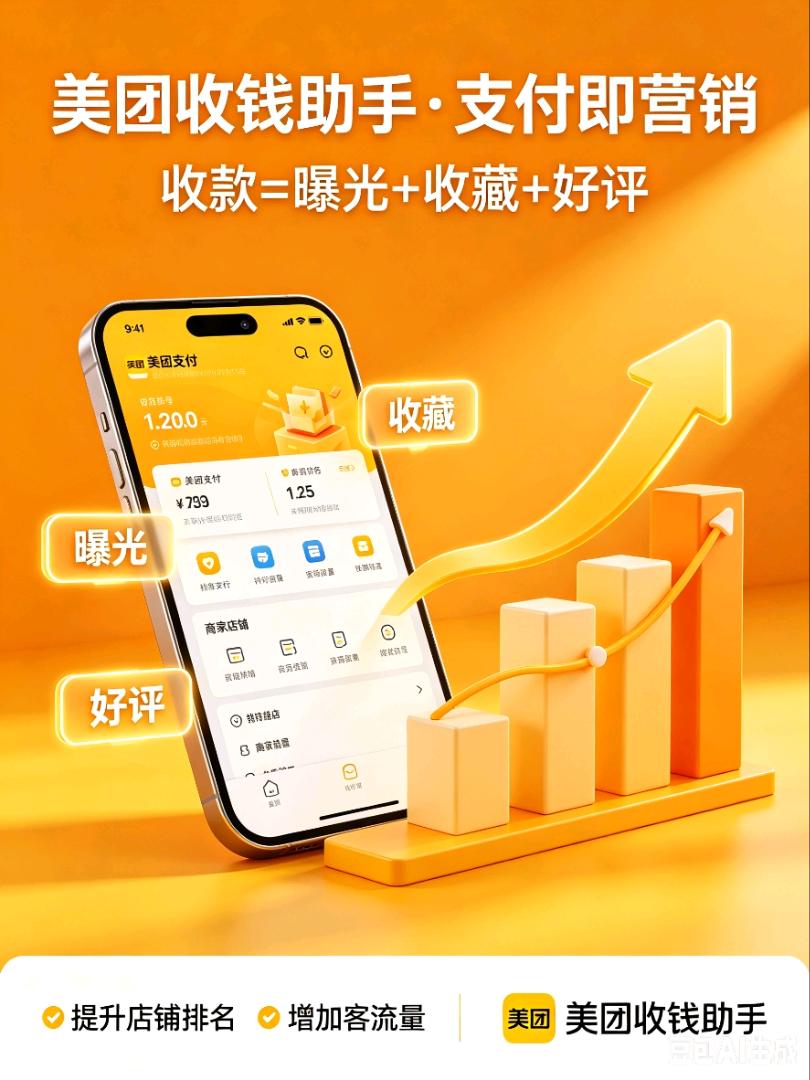 赖先生地推项目美团收钱助手，全国招募合作商/合伙人，400一家奖励+管道收益万15